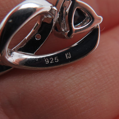 925 Sterling Silver Lab-Created Sapphire & Real White Topaz Slide Pendant