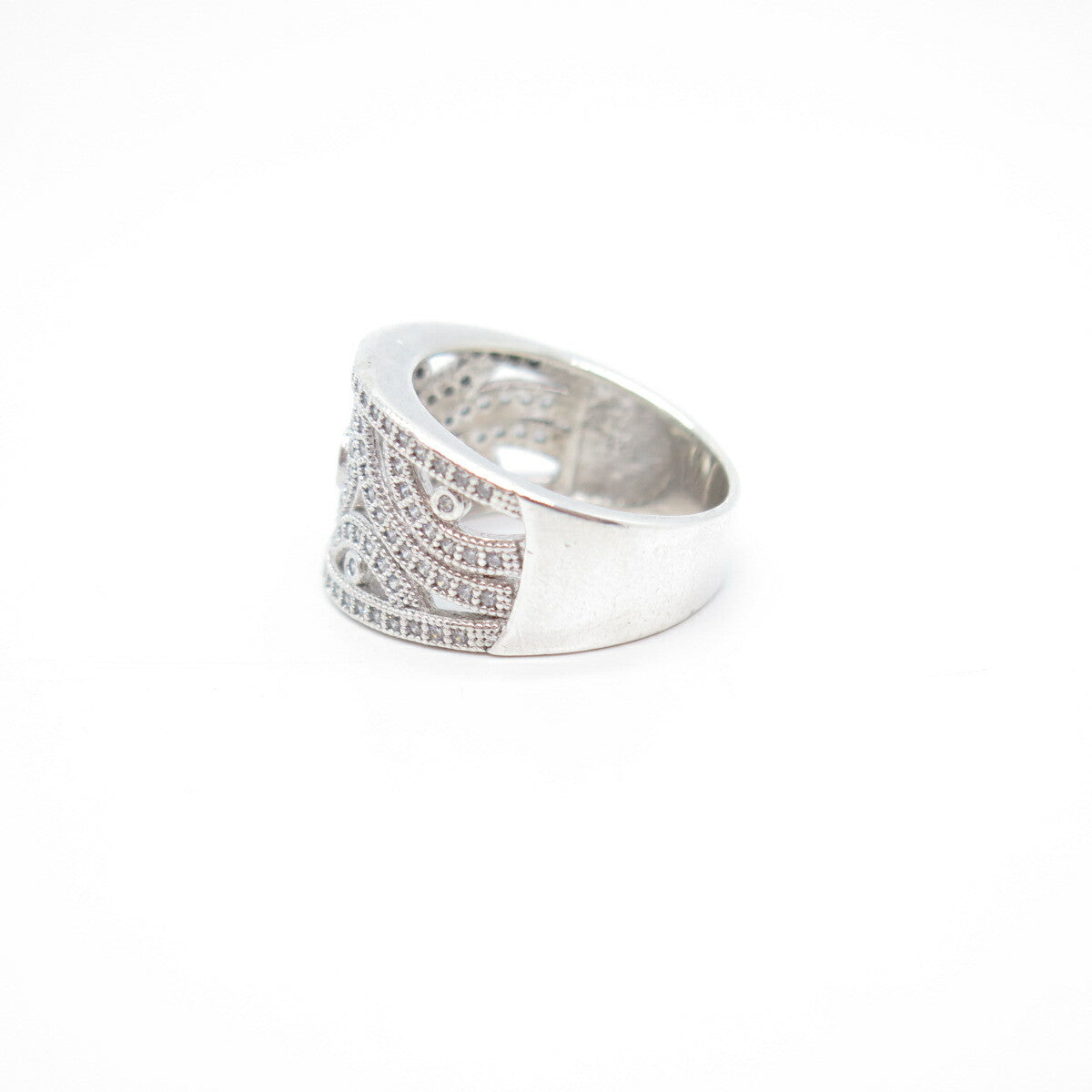 925 Sterling Silver Pave C Z Ring Size 7.25
