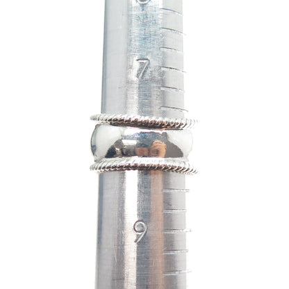 925 Sterling Silver Vintage Modernist Ring Size 8.25