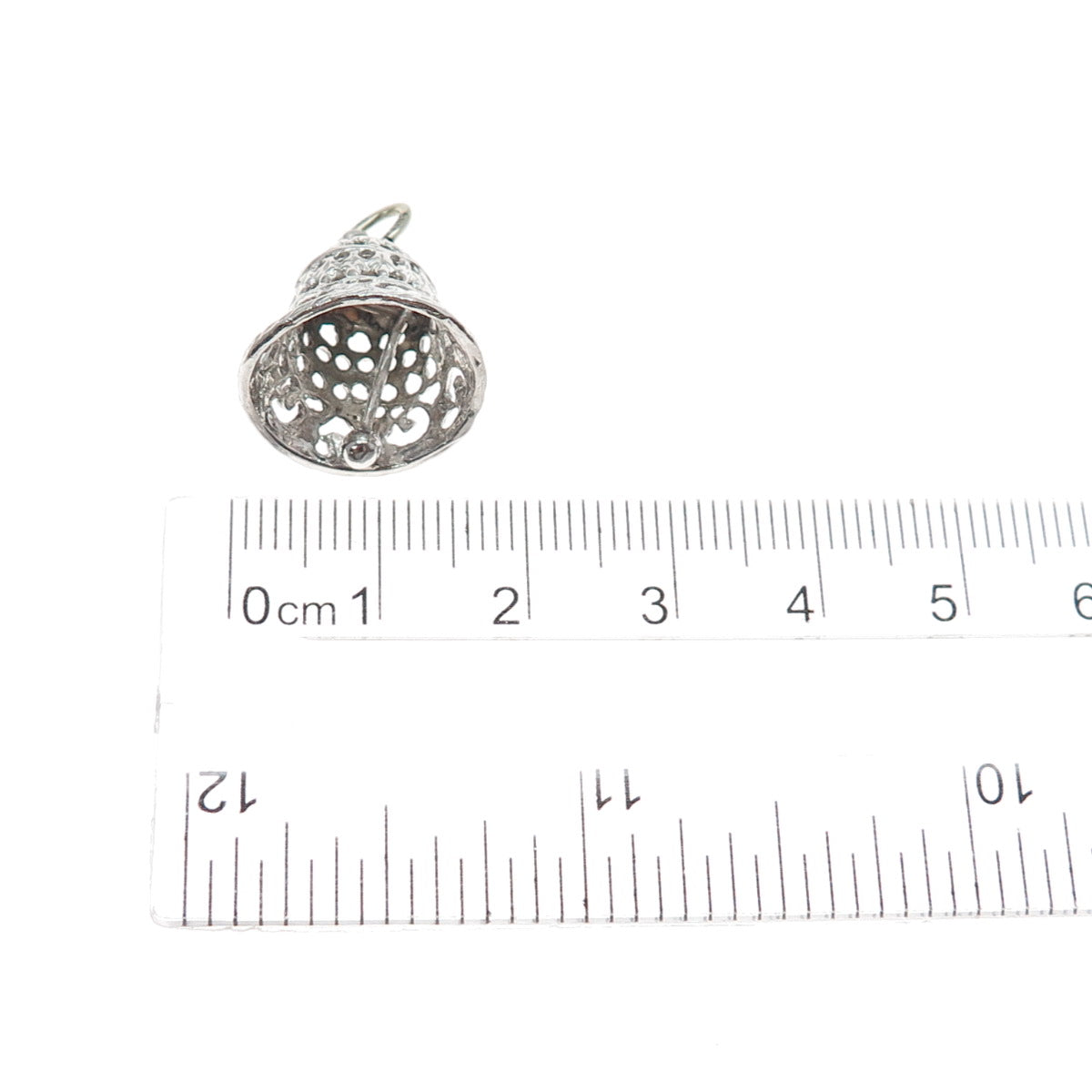 BEAU 925 Sterling Silver Vintage Bell Minimalist 3D Charm Pendant