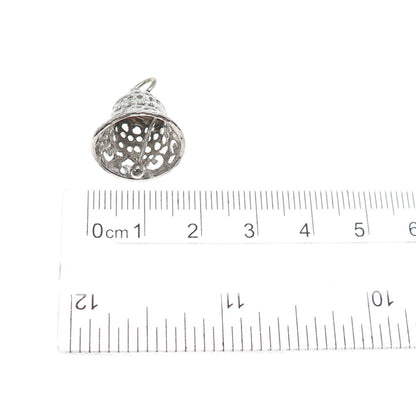 BEAU 925 Sterling Silver Vintage Bell Minimalist 3D Charm Pendant