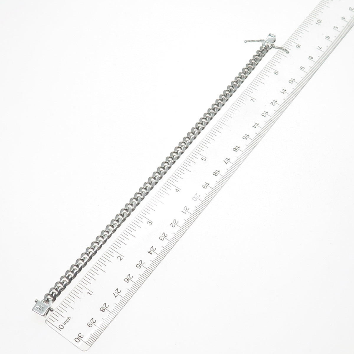 925 Sterling Silver Italy Cuban Link Bracelet 8.25"