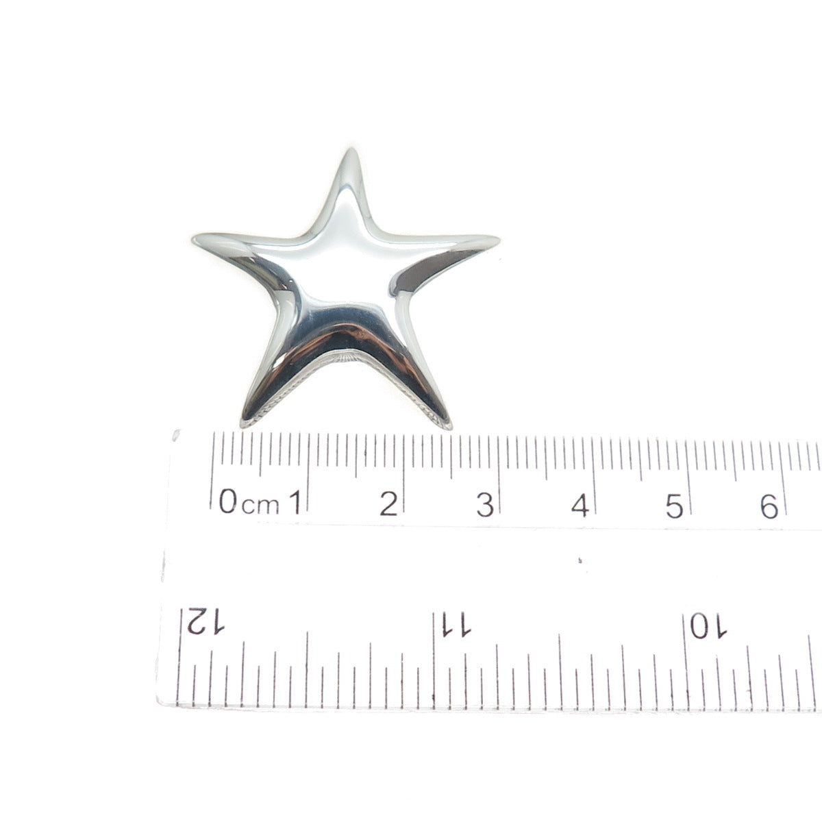 TIFFANY & CO. 925 Sterling Silver Vintage Mexico Modernist Puffy Star Pin Brooch
