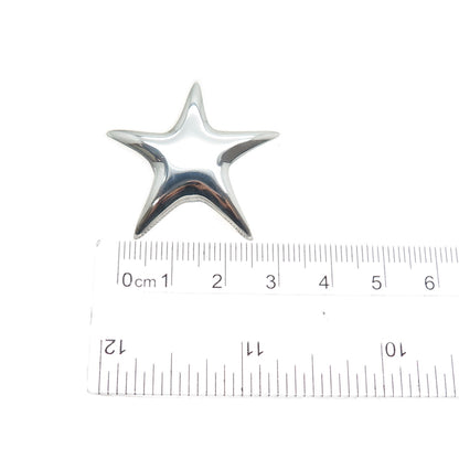 TIFFANY & CO. 925 Sterling Silver Vintage Mexico Modernist Puffy Star Pin Brooch