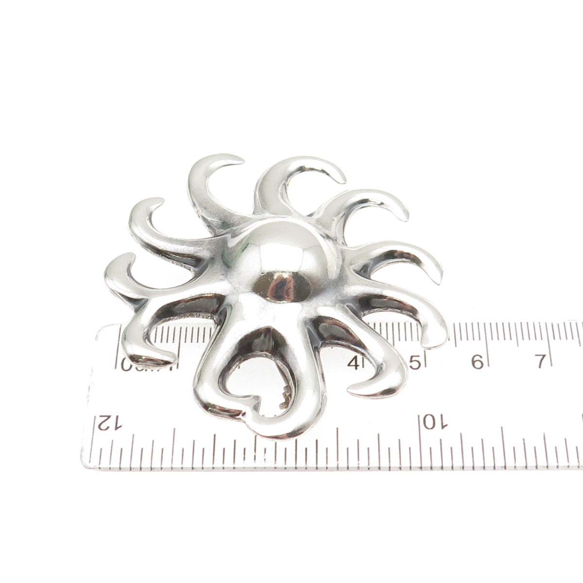 925 Sterling Silver Vintage Mexico Modernist Sun Oxidized Pin Brooch