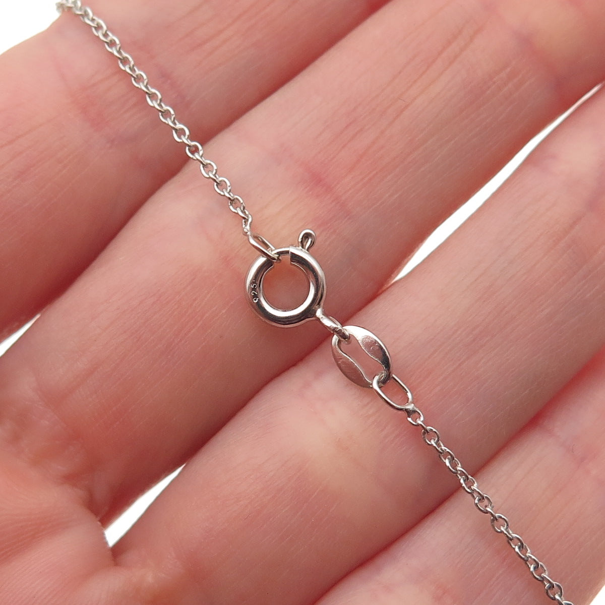 925 Sterling Silver Round-Cut C Z Graduated Drop Cable Chain Necklace 18"
