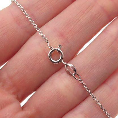 925 Sterling Silver Round-Cut C Z Graduated Drop Cable Chain Necklace 18"