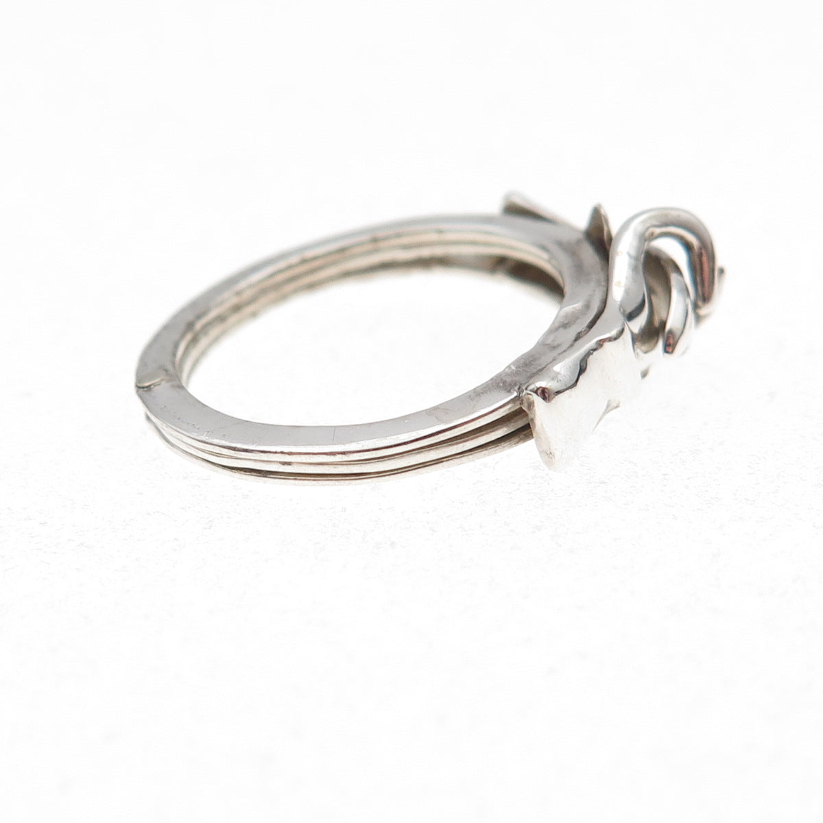 925 Sterling Silver Vintage Mexico Fede Gimmel Friendship Folding Ring Size 5.25