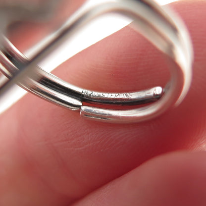 Beau 925 Sterling Silver Vintage Modernist Oxidized Adjustable Ring Size 5.5