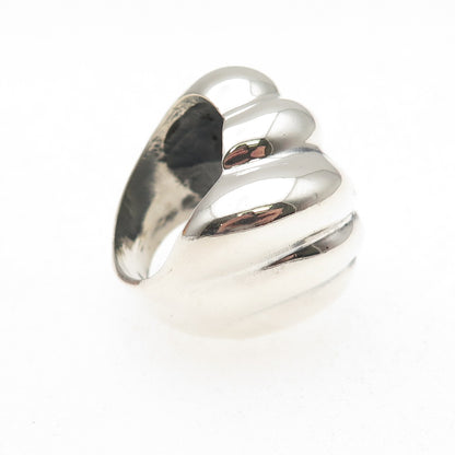 925 Sterling Silver Vintage Mexico Modernist Oxidized Ring Size 7.5