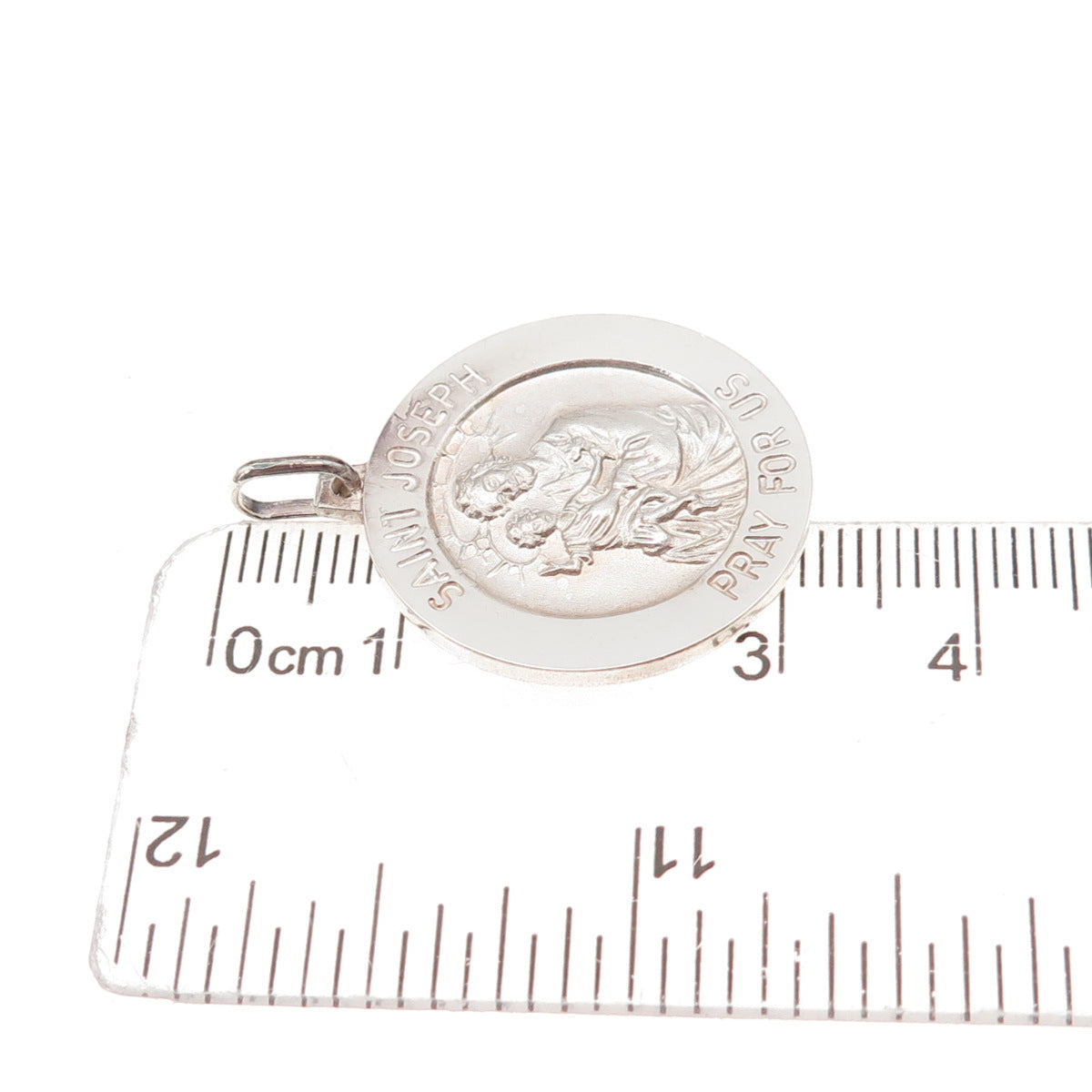 925 Sterling Silver Vintage Italy Saint Joseph Religious Charm Pendant