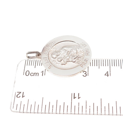 925 Sterling Silver Vintage Italy Saint Joseph Religious Charm Pendant