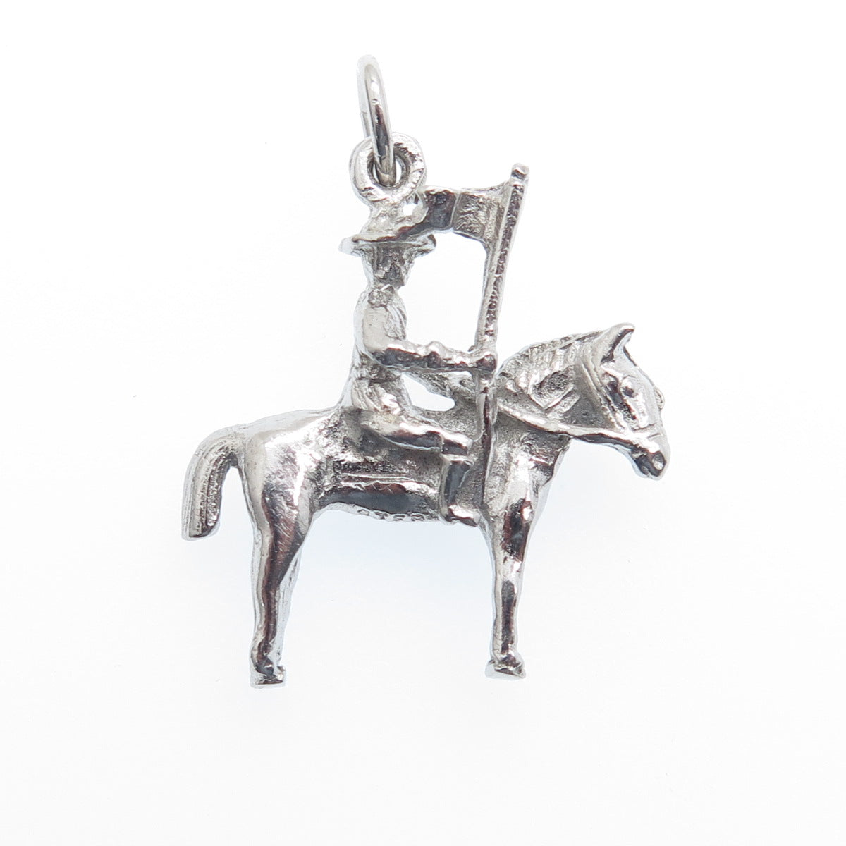 925 Sterling Silver Antique Royal Canadian Mounted Police Horse Mini Pendant
