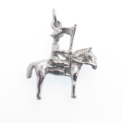 925 Sterling Silver Antique Royal Canadian Mounted Police Horse Mini Pendant