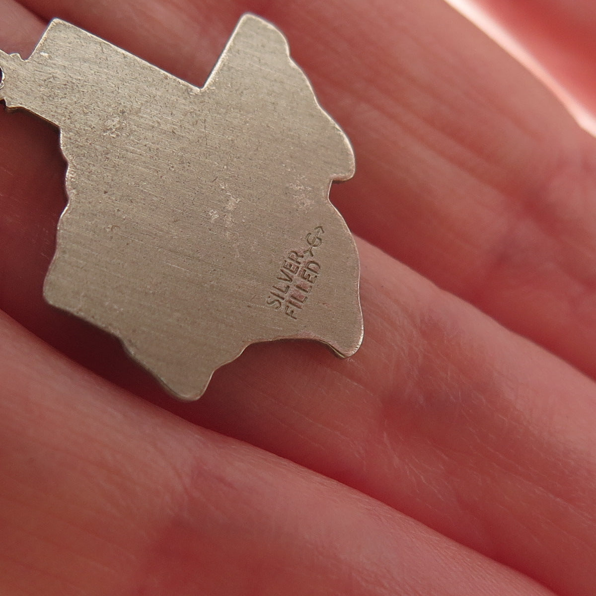 Griffith & Co. Silver Filled Vintage Texas State Map Oxidized Charm Pendant