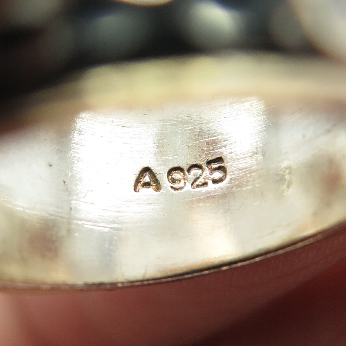 925 Sterling Silver 2-Tone Vintage Hammered Finish Ring Size 8