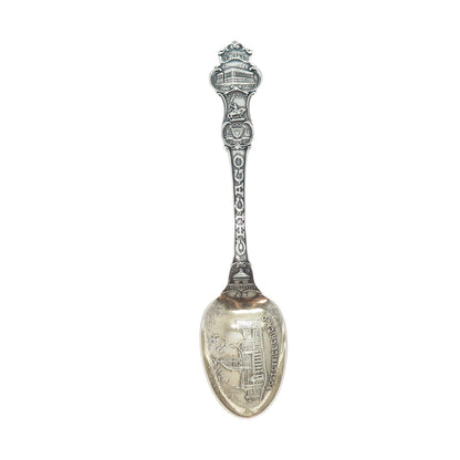 WALLACE Sterling Silver Antique Art Deco Chicago States & Cities Coffee Spoon