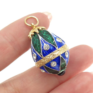 925 Sterling Silver Vintage Vermeil Enamel Cabochon Garnet & Rhinestone Pendant
