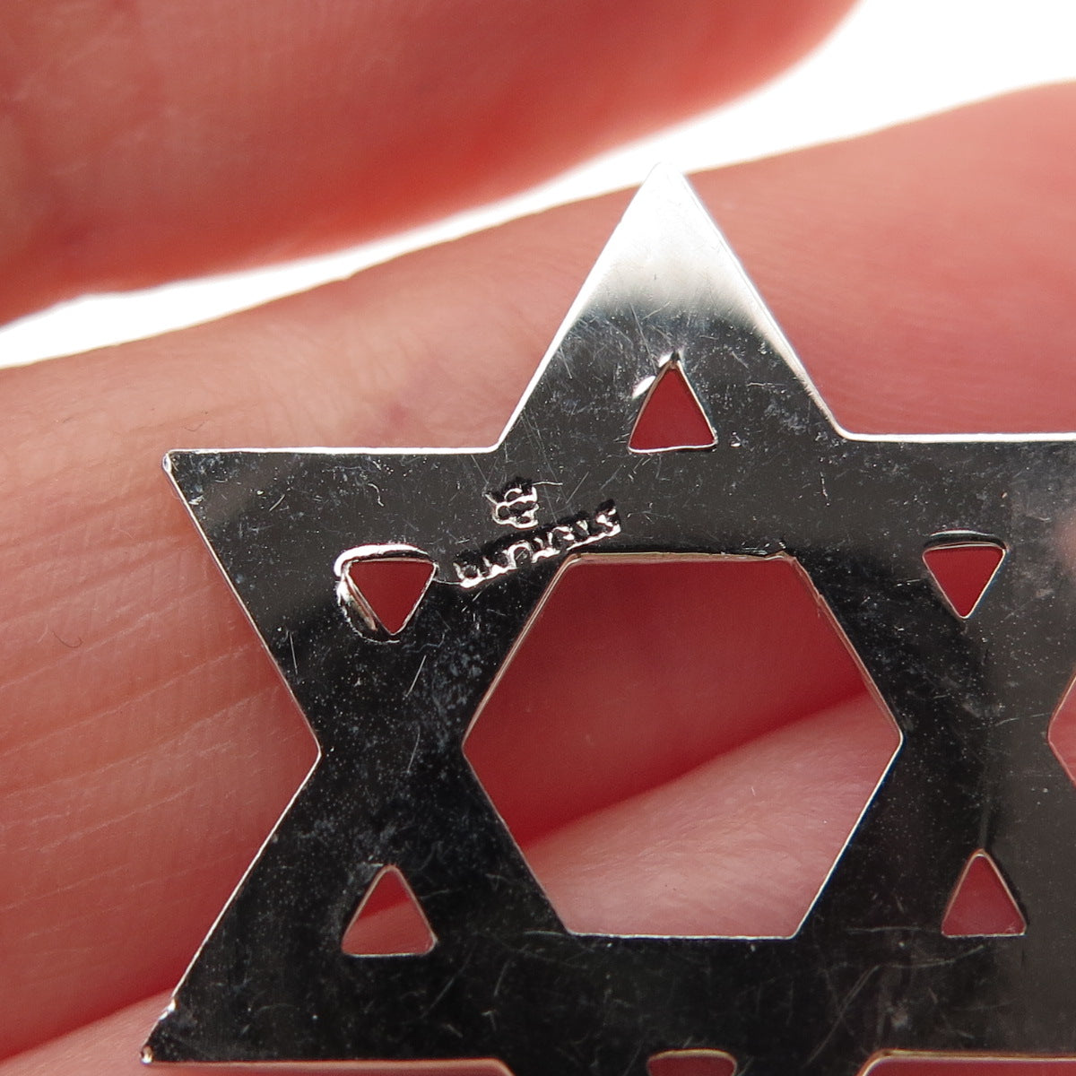 925 Sterling Silver Vintage Star of David Charm Pendant