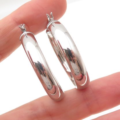 Annika Witt 925 Sterling Silver Diamond-Pattern In & Out Hoop Earrings