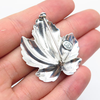 925 Sterling Silver Vintage Jewelart Maple Leaf Pin Brooch