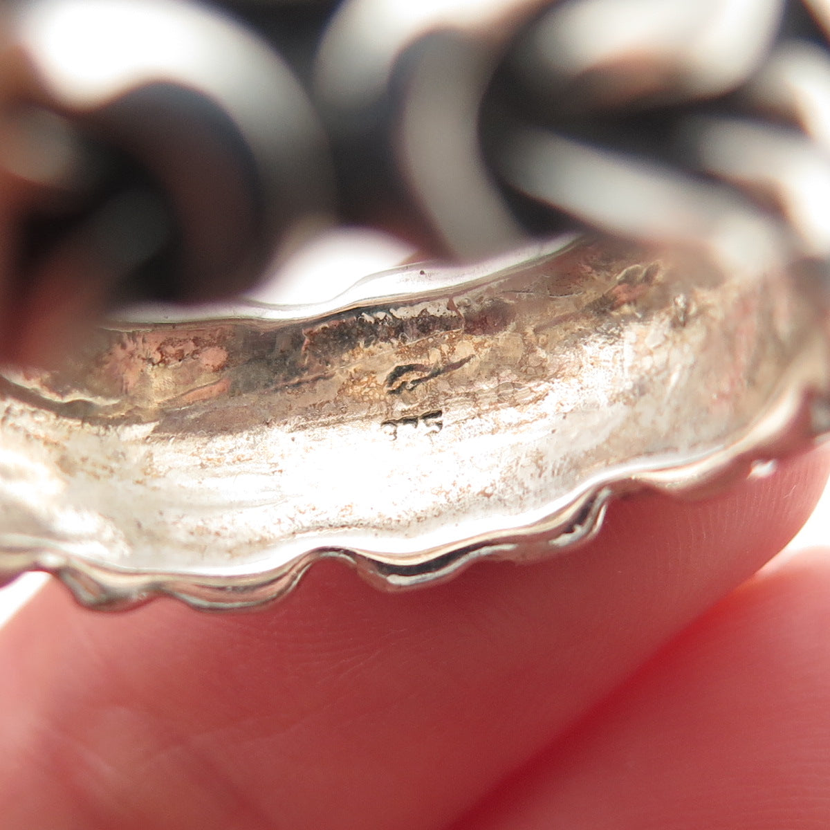 925 Sterling Silver Vintage Byzantine Oxidized Band Ring Size 10.75