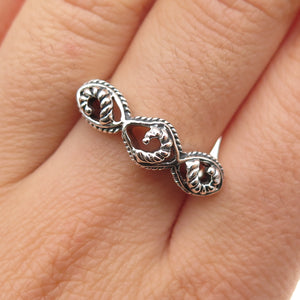BARSE 925 Sterling Silver Vintage Swirl Oxidized Ring Size 8