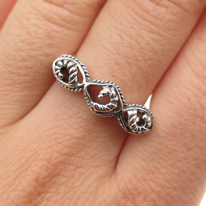 BARSE 925 Sterling Silver Vintage Swirl Oxidized Ring Size 8