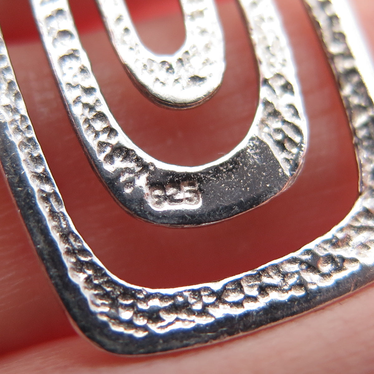 925 Sterling Silver Vintage Modernist Multi-Circle Charm Pendant