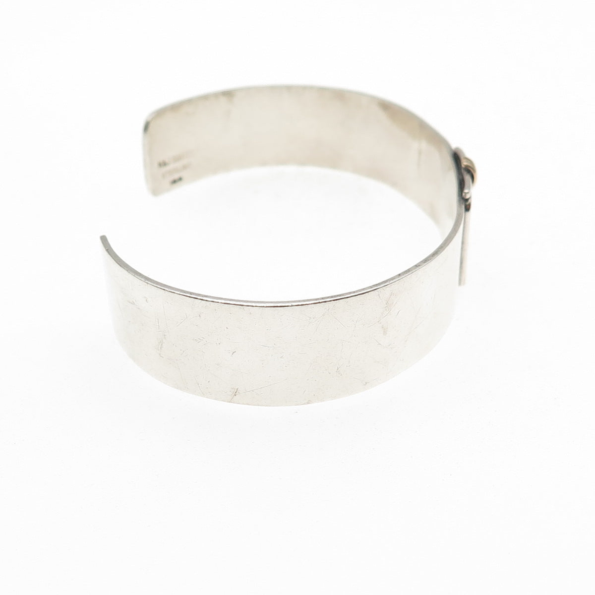 M&J Savitt 925 Sterling Silver 14K Gold Vintage Bird Adjustable Cuff Bracelet 6"