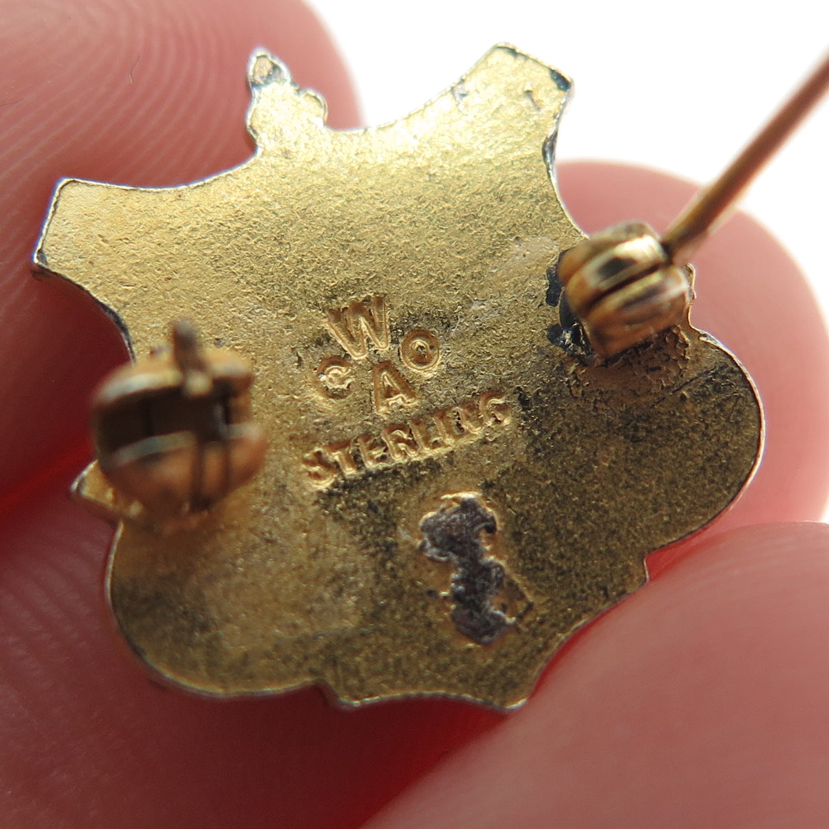 WACO 925 Sterling Silver Gold Plated Vintage Enamel Lutheran Sunday School Pin