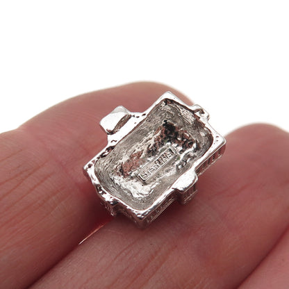 925 Sterling Silver Vintage US White House 3D Mini Charm Pendant