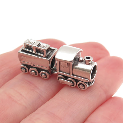 PANDORA 925 Sterling Silver Christmas Train Slide Double Bead Charm