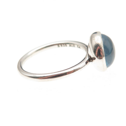 Pandora 925 Sterling Silver Blue Crystal March Birthstone Droplet Ring Size 6.75