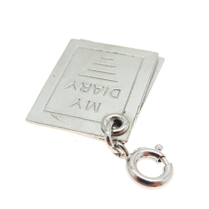 925 Sterling Silver Vintage "My Diary" Charm Pendant