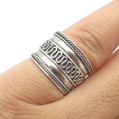 925 Sterling Silver Vintage Eternal Curve Ring Size 5.5