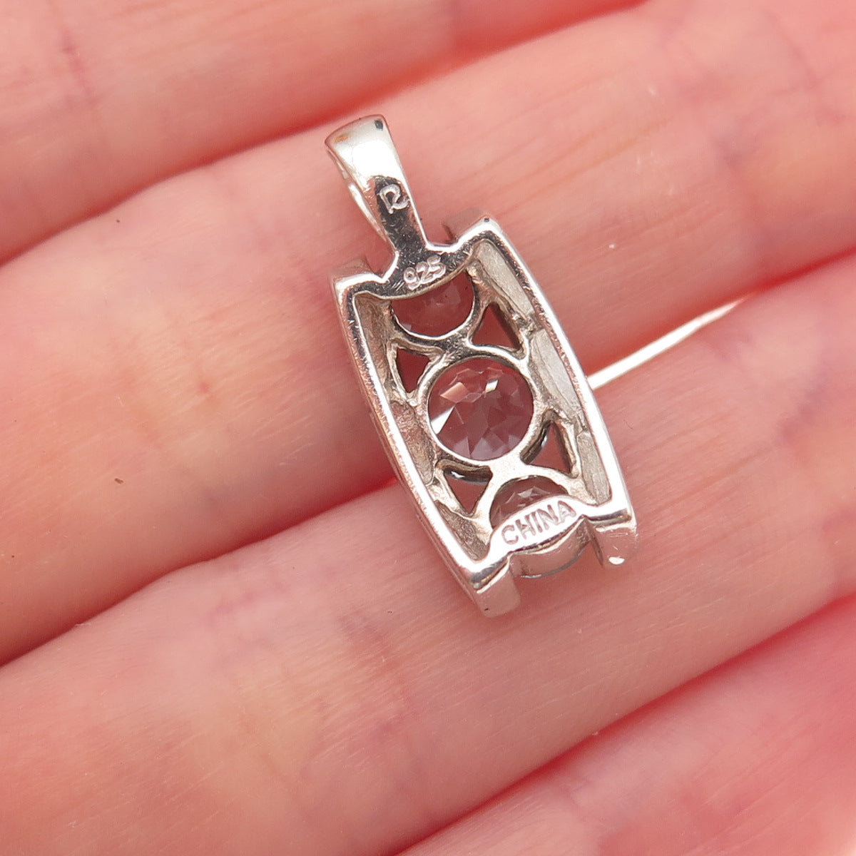 Ross Simons 925 Sterling Silver Vintage Real Blue Topaz Charm Pendant