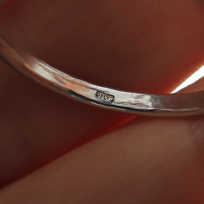 925 Sterling Silver Vintage Real Pink Topaz Modernist Ring Size 8.5