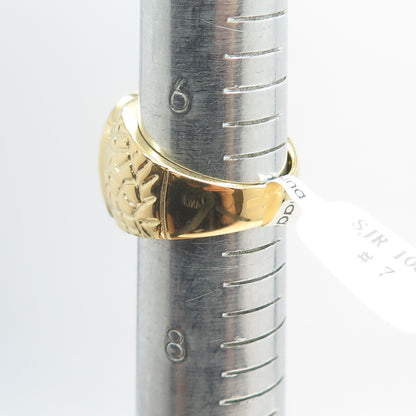 925 Sterling Silver Gold Plated Pave C Z Horseshoe For Good Luck Ring Size 7