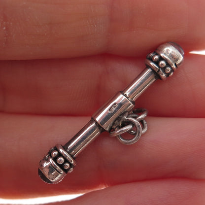 925 Sterling Silver Vintage Real Moonstone Bracelet / Necklace Toggle Lock Clasp