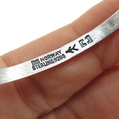 ERLING CHRISTOFFERSEN 925S Sterling Silver Vintage Norway Bangle Bracelet 7.25"