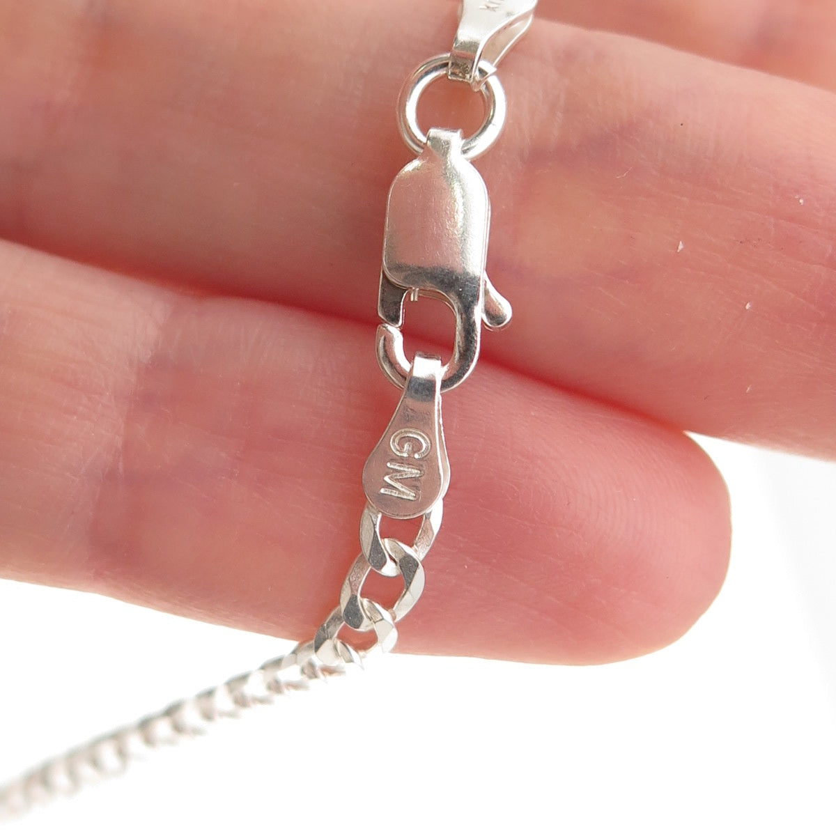P. Lux 925 Sterling Silver Vintage Italy Curb Chain Necklace 20"