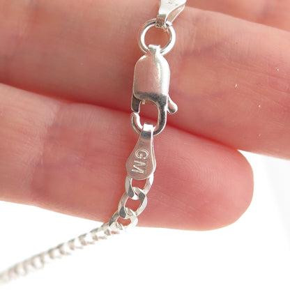 P. Lux 925 Sterling Silver Vintage Italy Curb Chain Necklace 20"