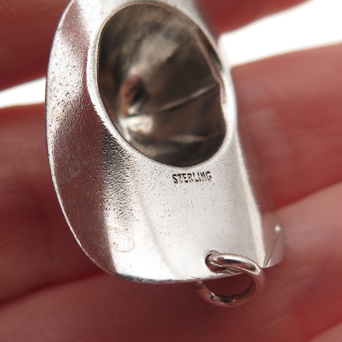 925 Sterling Silver Vintage Firefighter Helmet Oxidized 3D Charm Pendant