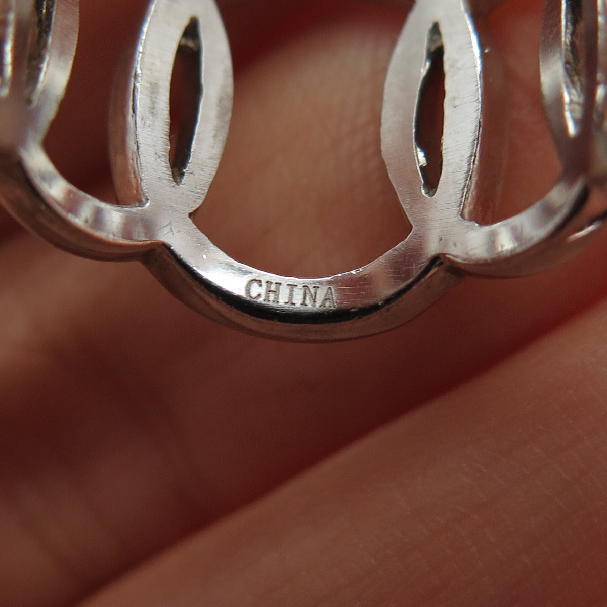 925 Sterling Silver Vintage Interlocked Circle Ring Size 7.25