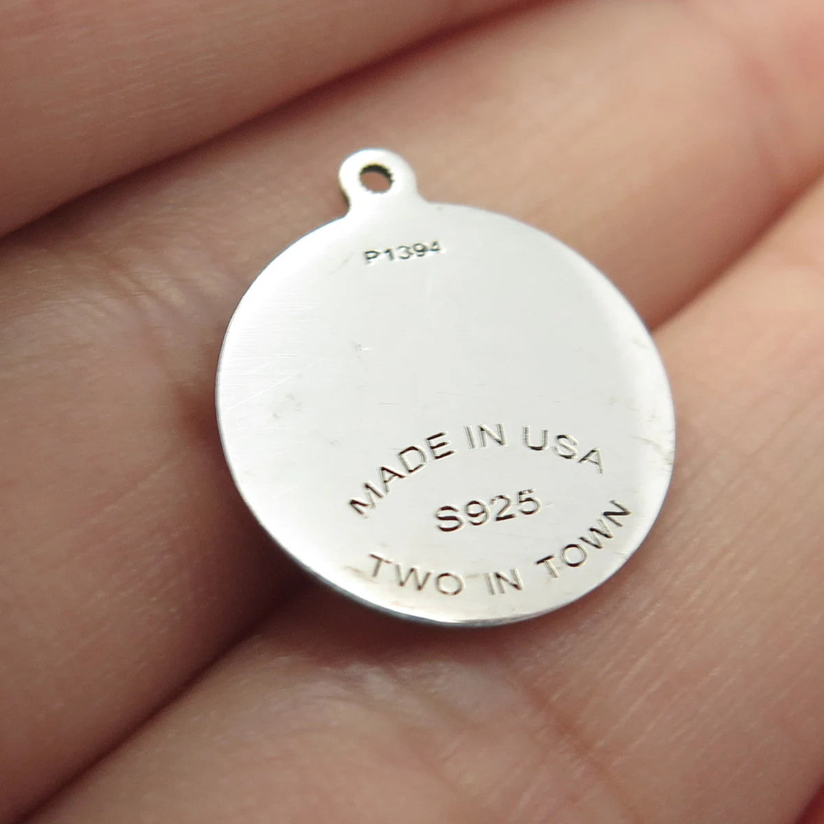 925 Sterling Silver USA Two In Town Spider Charm Pendant