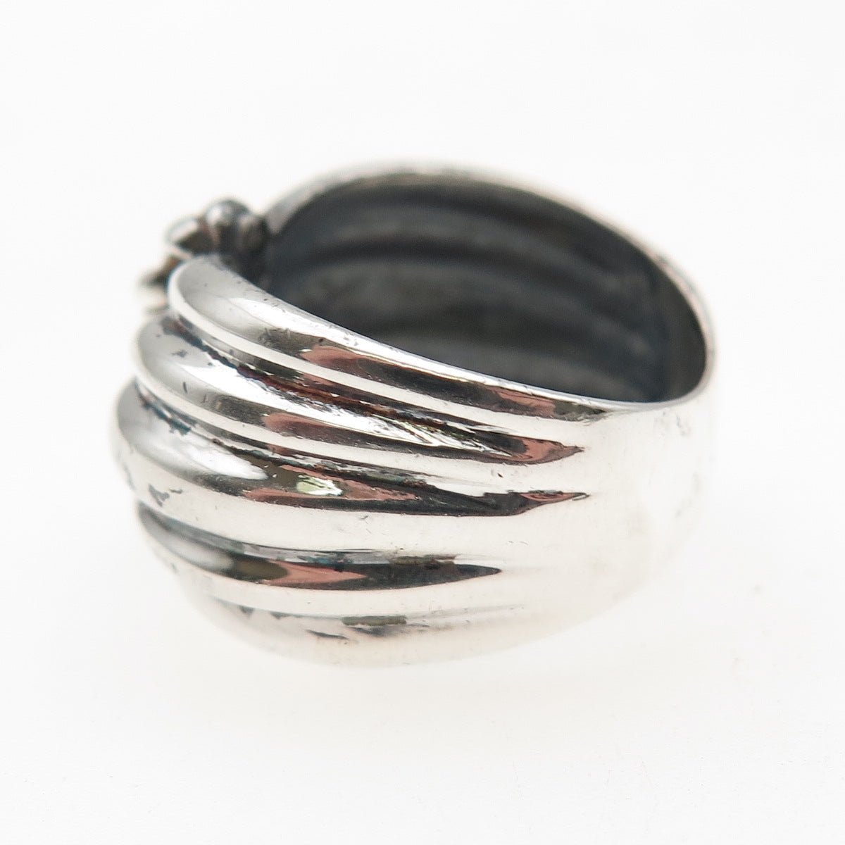Boma 925 Sterling Silver Vintage Modernist Bow Oxidized Ring Size 6.25