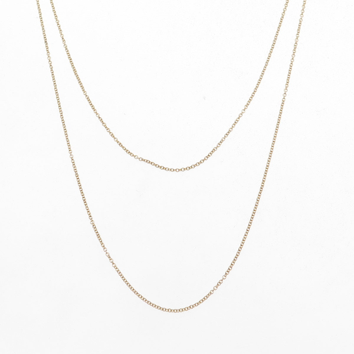 925 Sterling Silver Gold Plated Double Cable Chain Necklace 16-18"