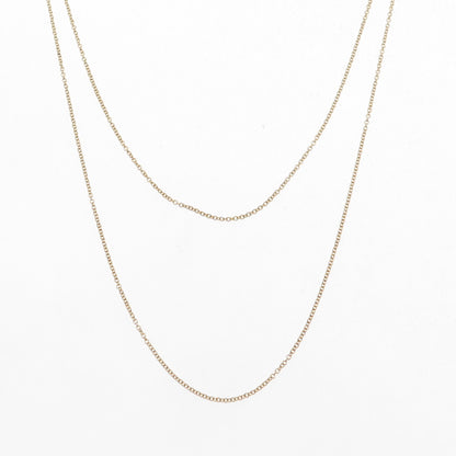 925 Sterling Silver Gold Plated Double Cable Chain Necklace 16-18"