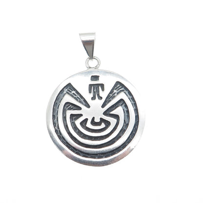 925 Sterling Silver Vintage Aztec Maze Pendant